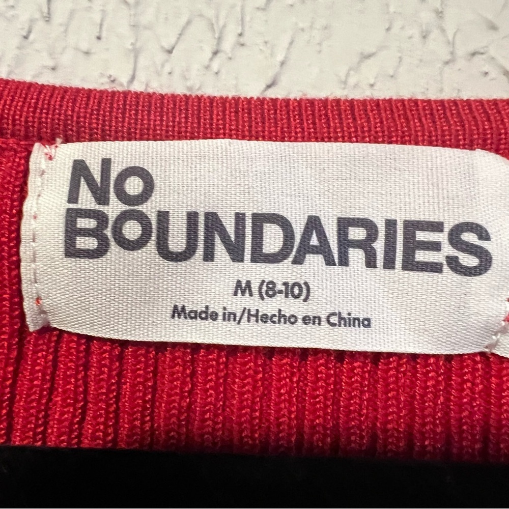 Red Ridded Sweater with Rhinestone Embellishments New size medium - Picture 8 of 14